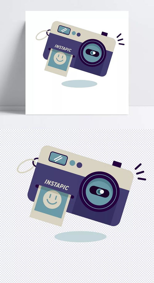 手繪卡通拍立得相機的現代設計與旅游廣告應用